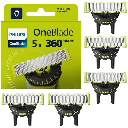 Philips OneBlade Original 360 cuchillas, compatibles con todos los mangos OneBlade y Pro, 5 unidades (modelo QP450/50)