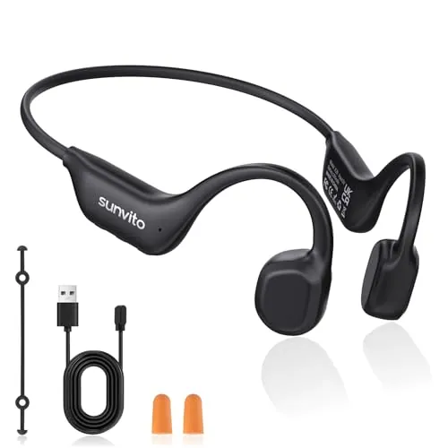 sunvito Auriculares Conducción Ósea Bluetooth 6.0 IPX6 Oído Abierto Running