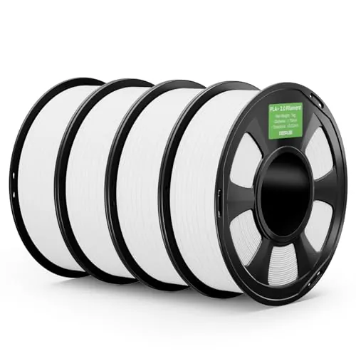DEEPLEE PLA+ 2.0 Filamento 1.75 mm, Pack 4 x 1 kg, Blanco