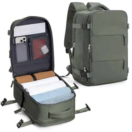 SZLX Mochila Viaje Cabina Avion 40x30x20 Mujer Ryanair Equipaje de Mano 40x30x20 Vueling Wizzair Mochila Viaje Bolsas de Viaje Easyjet para Portatil 14 pulgadas Hombre con compartimento zapatos