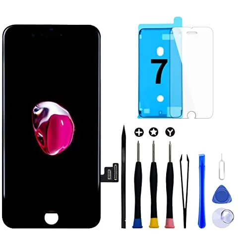 Pantalla para iPhone 7 LCD Reemplazo 3D Touch Digitalizador Táctil 4,7" | Kit de reparación con herramientas, sello impermeable y vidrio templado, pantalla Retina LCD con respuesta táctil precisa