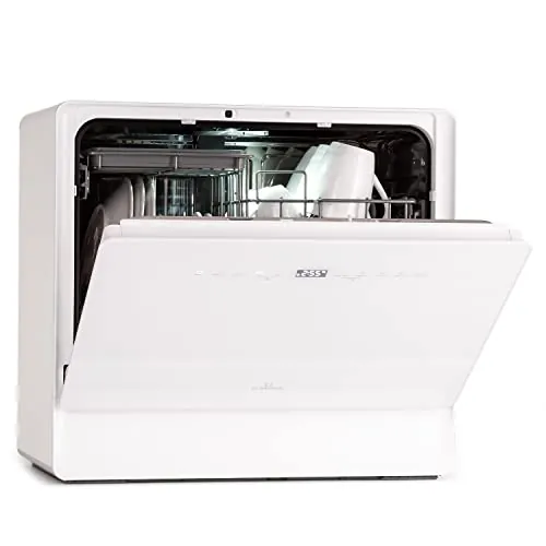 Klarstein Mini Lavavajillas para Sobremesa Pequeño, 6 Cubiertos, Lavavajillas Portatil Encimera Silencioso, Lavaplatos con 7 Programas de Lavado, Lavavajillas Compacto Casa y Oficina