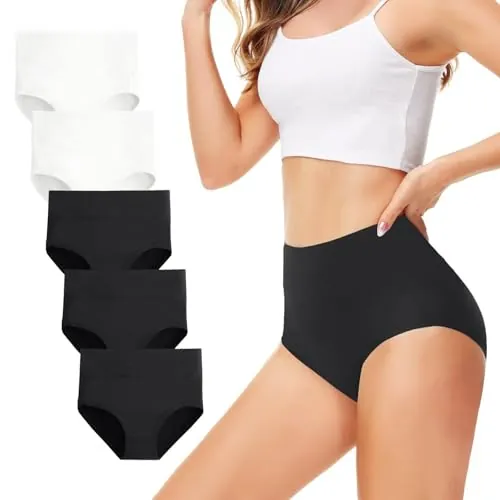 TUUHAW Bragas Postparto Algodon Bragas Mujer Algodon Altas Pack de 5 XL