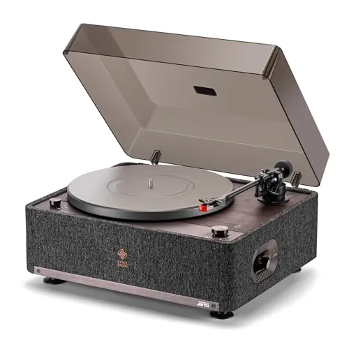 STACKSTONE x Jamo SS08 Tocadiscos, Giradiscos con Altavoces Hi-Fi de Gran Cámara Acústica, Bluetooth 5.3, Sistema Anti-Vibración de Doble Capa, Cápsula Magnética AT-91R, Plato de Aluminio, 33/45 RPM
