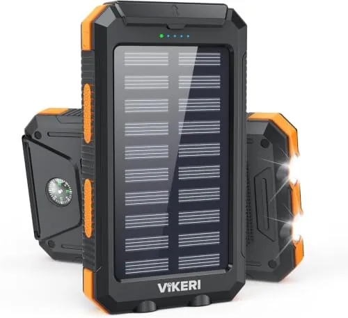 Vikeri Powerbank Solar 26800mAh, Portátil Carga Rápida