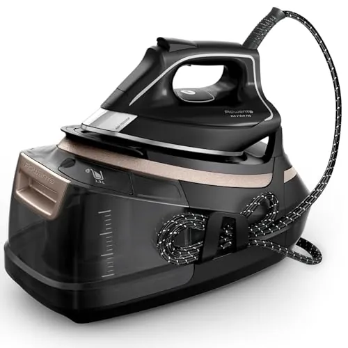 Rowenta Centro planchado Eco Steam Pro - Gran potencia de vapor, eficiente, óptima distribución del vapor, depósito agua extraíble 1,3 L, tecnología silenciosa, diseño ecológico, DG9640