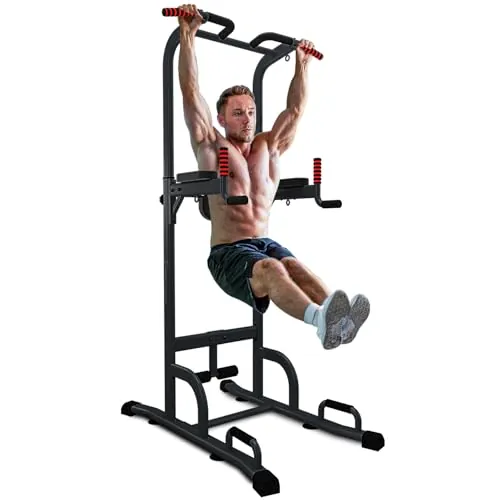 Sportstech Power Tower PT300 | Estación Multifuncional de Entrenamiento 7in1 | Torre de Musculación para Dominadas y Dips | Agarres para flexiones + Anillas para Cuerdas de Resistencia y Suspensión