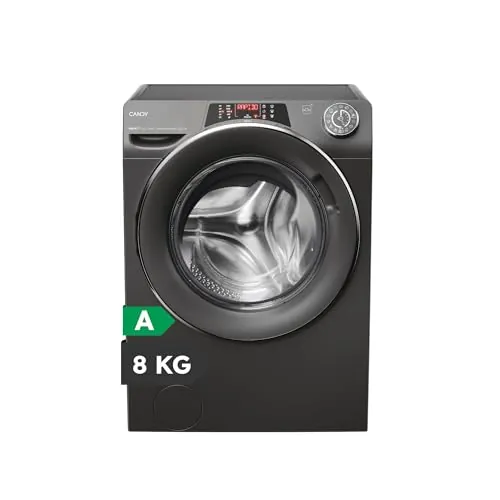 Candy RapidO RO1484DWMCRT/1-S Lavadora 8 KG, 1400 RPM,Pantalla Smart Text, Panel Smart Touch, Wi-Fi, Snap & Wash, 16 Ciclos, 9 Rápidos,Motor Inverter,Función Vapor,Inicio Diferido 24H, 76 DB,Antracita