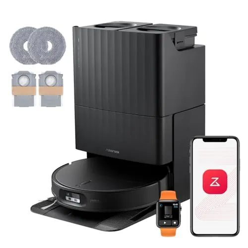 roborock Qrevo Edge 2 Robot Aspirador Succión Extrema de 25000 Pa, Negro