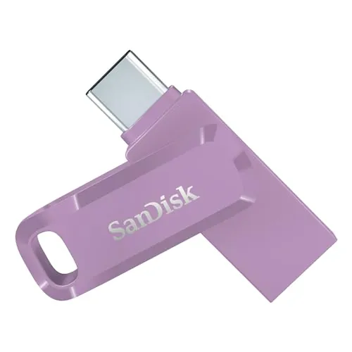 SanDisk Ultra Dual Drive Go USB Type-C Memoria Flash 512 GB (con conectores USB Type-C y Type-A reversibles, para Android móviles, Tabletas, Macs y Ordenadores, hasta 400 MB/s) Lavender