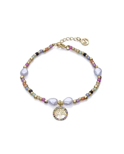 Viceroy - 14091P01019 - Pulsera Fashion de acero e ip dorado con cristales y perlas sinteticas para mujer - 14091P01019