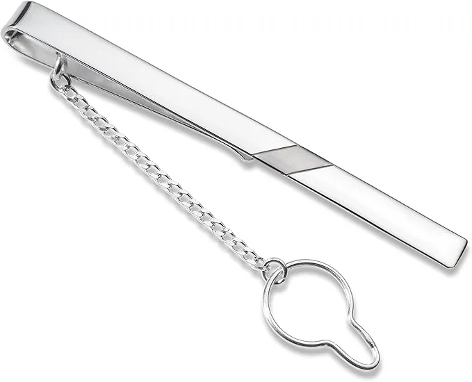 Pasador De Corbata Para Hombre De Plata De Ley 925 Con Banda Oxidada