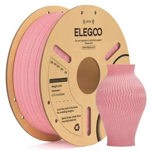 ELEGOO RFID Filamento PLA 1.75mm Rosa 1KG | Precisión Dimensional +/- 0.02mm, Carrete de Filamento 3D, para Mayoría Impresoras 3D