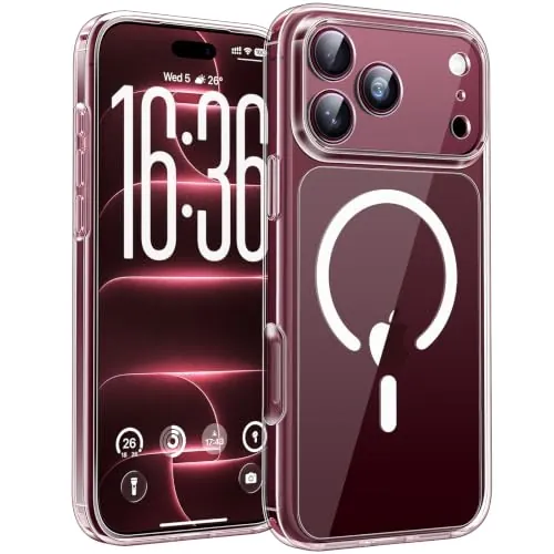 TOCOL Funda para iPhone 18 Pro, Compatible con MagSafe, Transparente