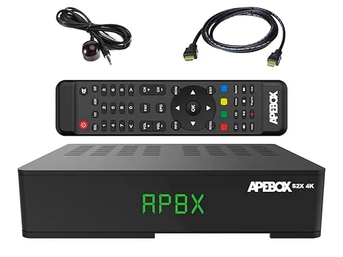 APEBOX S2X 4K, DVB-S2X UHD (2160p) Receptor Satélite FTA Multistream 4K H265, USB 2.0, Ethernet y Youtube, un Gran Receptor con Unas prestaciones excepcionales ¡Aprovecha el Momento!