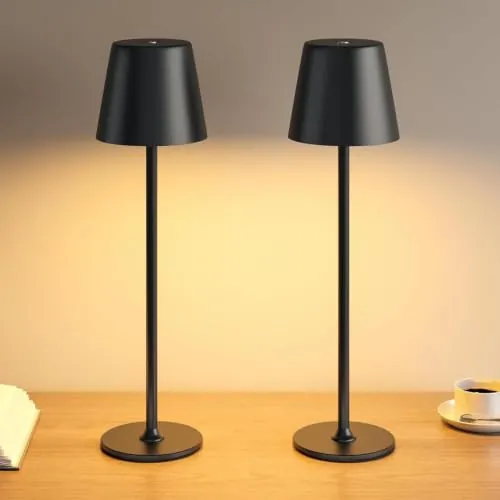 UPXNBOR 2 Unidades Lámparas de Mesa de Metal para Interior y Exterior
