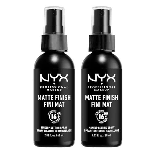 NYX Professional Makeup Setting Spray Acabado Matte Larga Duración, 2x 60ml