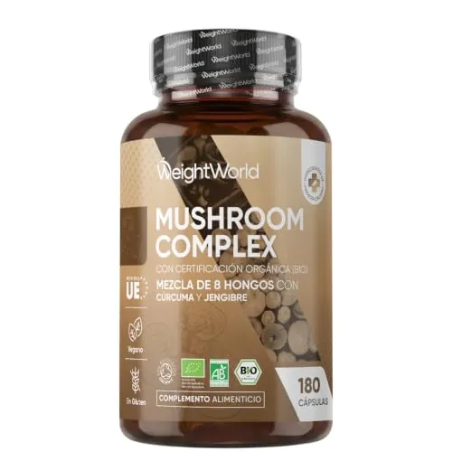 Hongos Complex Bio, 180 Cápsulas de 8 Setas y Hongos para 3 Meses
