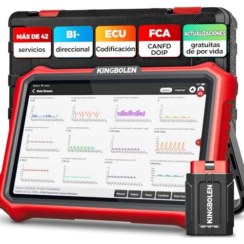 KINGBOLEN K8 Pro OBD2 Diagnosis Coche Multimarca, Bidireccional Maquina Diagnosis Coche, Codificación ECU Online,Sistema Completo Diagnosis 42+Reajustes, CANFD＆DOIP, FCA, Actualizaciones gratuitas