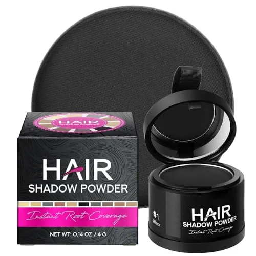Sombra para el Cabello, Retoca Raices Corrector para Cabello, Polvo para Cubrir las Sombras para el Cabello Impermeable Uso para Rellenar el Cabello Debilitado (Negro)