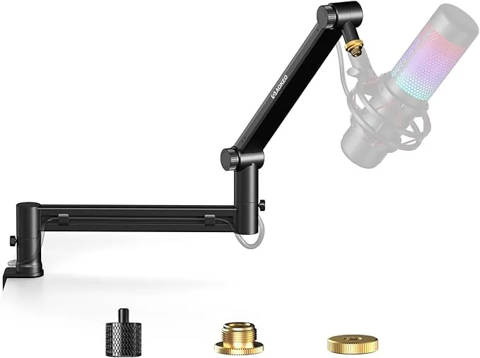 Aokeo AK-58 - Brazo de micrófono ajustable de perfil bajo, adecuado para Blue Yeti, Snowball iCE, HyperX QuadCast, SoloCast, Elgato Wave, etc