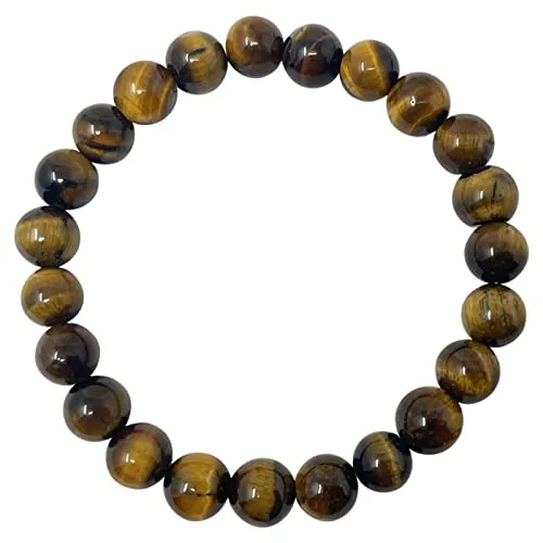 cotigo - Pulsera de Piedra Natural - Pulsera Hilo Elastico con Cuentas Piedra Natural - Distintas Piedras Semipreciosas para Mujer, Hombres Yoga Regalo (OJO DE TIGRE)