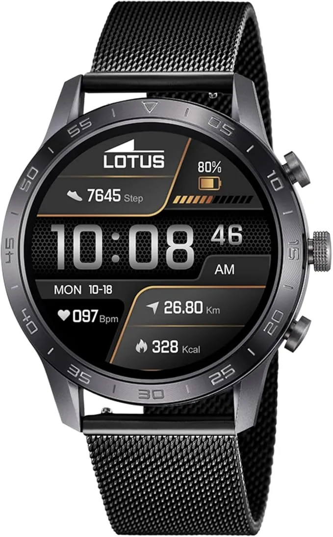 LOTUS Reloj Hombre 50048/1 Smartwatch Caja de Aleacion de Zinc Negro Correa de Acero Inoxidable 316l Negro