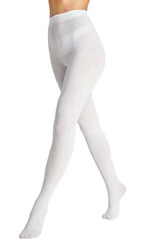 Seidiva Medias Opacas para Mujer 80 Deniers Cintura Alta, Pantimedias Mate Ultrasuave, Más de 25 Colores, 1 Blanco S-M