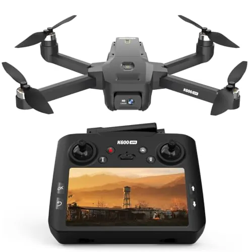 FPV GPS Drone con EIS Camara 4.5" HD Pantalla Control Remoto para Adultos y Principiantes,Al Track&Orbit Mode,Drone con Seguimiento Automatico,Control Gravedad por Gestos Retención, Menos de 249g