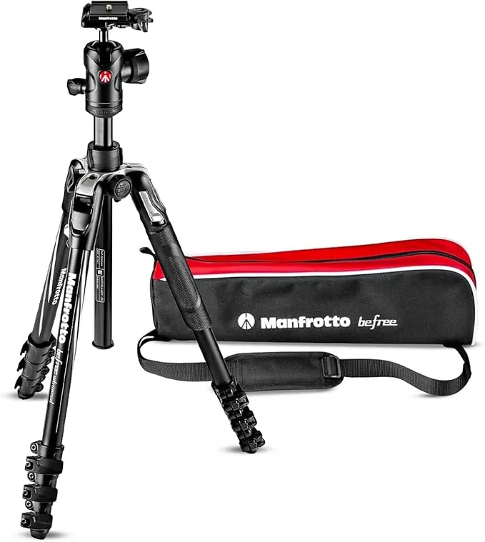 Manfrotto Befree Advanced - Tripode con Cierre de Palanca, Kit de Trípode de Viaje con Cabezal Esférico, portátil y compacto, Trípode de Aluminio para Cámaras DSLR Réflex y sin Espejos y Accesorios