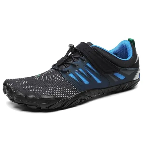SAGUARO Zapatillas Barefoot Hombre Mujer Zapatillas Minimalistas Zapatos Barefoot Calzado Minimalistas Zapatillas de Trail Running Barefoot Shoes para Zero Drop Suela Azul Verdadero,Gr.42