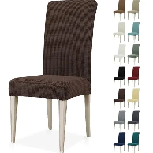Ystyle Fundas Sillas De Comedor Pack 6, Fundas para Sillas Ajustables, Funda para Sillas Elástica, Cubre Funda Protectora Sillas Lavables para Banquetes Hogar Restaurante Hotel, Café