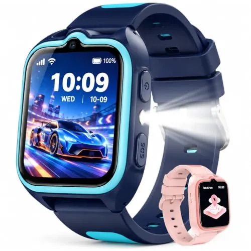 2026 GPS Reloj Inteligente Niño, 1,75" 4G Videollamadas Smartwatch Niños, SOS, Posicionamiento preciso, IP68, Control Parental, Modo Clase, LED Linterna, 800mAh, reloj inteligente para niños 3-15 Años