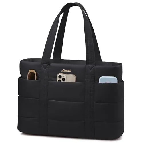 LOVEVOOK Bolso Mujer Grande, Puffer Shopper Tote, Ordenador Portatil Bag