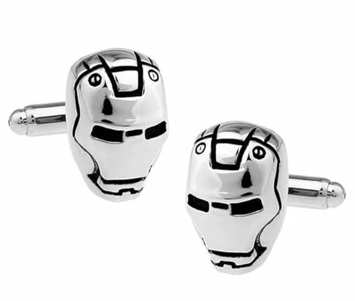 Beaux Bijoux - Gemelos, diseño de Iron Man (2 unidades), plata
