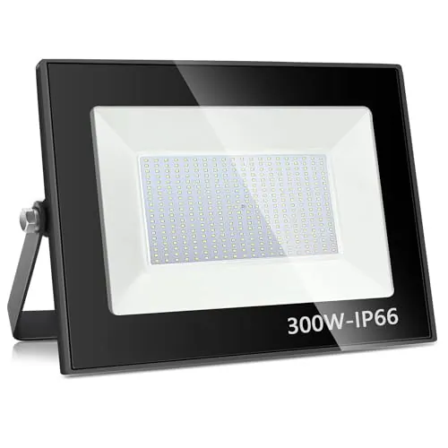300W Proyector LED Exterior IP66 Impermeable Focos Led Exterior 30000LM Potente Luces Led Exterior IP66 Impermeable Seguridad LED Floodlight Exterior para Terraza, Jardín, Patio, Parque, Garaje