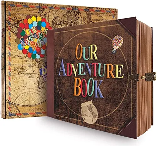 Our Adventure Book scrapbook, 146 Páginas album fotos para pegar y escribir, Estilo Retro álbum de Fotos de Viaje de Bricolaje/Libro de Bodas de Aniversario, Semana Santa, Regalos de San Valentín
