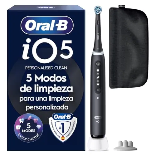 Oral-B iO 5 Cepillo de Dientes Eléctrico con 1 Cabezal, Negro