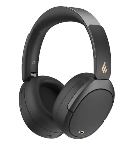 Edifier W80 Over Ear Headphones with -49dB Active Noise Cancelling, LDAC Hi-Res Wired & Wireless, AI Clear Call, Carga rápida, Conexión multipunto, Bluetooth V5.4 - Negro