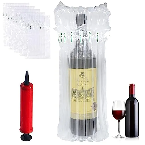 Envasado de botellas de vino,10 pack Bolsa almohada column de aire,Protección de botellas de vino,Embalaje inflable,With reusable pump for safe packaging and shipping
