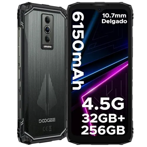 Luzglo Blade10 Pro Energy Movil Irrompible Android 15,Móvil Resistente 32GB+256GB/2TB,4.5G 6150mAh Batería,50MP Cámara Móvil Rugerizado,10.7mm, 6.56" HD, IP68 / IP69K / MIL-STD-810H/NFC/OTG/GPS