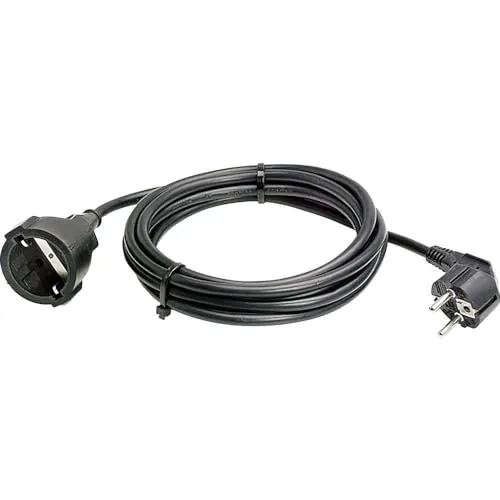 as - Schwabe alargador de Cables 2 m H05VV-F 3G1,5 - Cable de extensión 230 V / 16 A / 3.500 W - Enchufe y Enchufe Hembra con Toma de Tierra - protección contra cuerpos extraños IP20 - Negro, 50202
