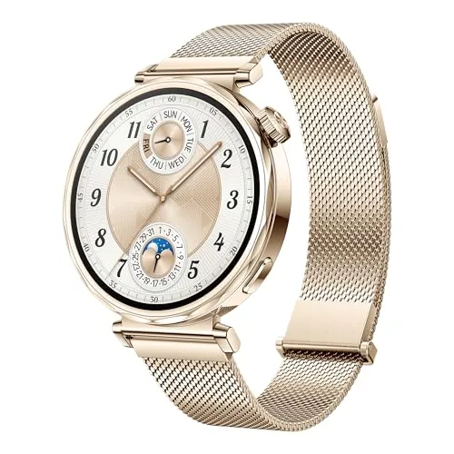 HUAWEI Watch GT 5 41mm Smartwatch, Silueta con Diseño Sofisticado, Nueva Experiencia Running y Ciclismo, Seguimiento de Salud, 7 Días de Duración de la Batería, iOS & Android, Dorado