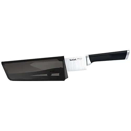 Tefal Ever Sharp, Cuchillo Chef 16,5 cm, Afilador Integrado en la Funda