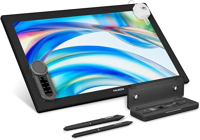 HUION KAMVAS Pro 24 (Gen 3) Tableta Gráfica con Pantalla Táctil 4K UHD, Lápiz 16384 Niveles De Presión, PenTech 4.0, 99% Adobe RGB, Keydial Inalámbrico, 23.8 Pulgadas