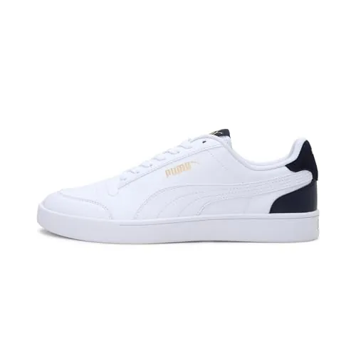 PUMA Unisex Shuffle Zapatillas, Puma Weiß Puma Weiß Peacoat Puma Team Gold, 43 EU