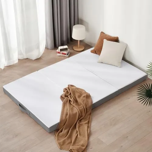 Z-hom - Colchón Plegable, colchón de Suelo, colchón Plegable de 3 Piezas, Espuma Extra Gruesa, Esponja de Alta Densidad de una dureza H3, Oeko Tex Standard, 90 x 195 x 10 cm