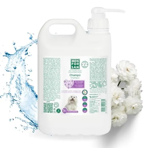 MENFORSAN Champú Pelo Blanco Perros, Kiwi, Púrpura, 5 l (Paquete de 1)