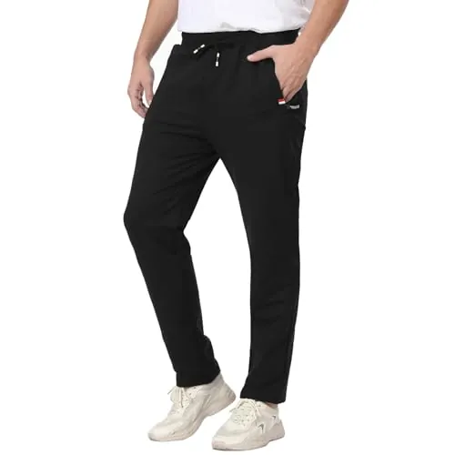 JustSun Pantalon Chandal Hombre Algodon Jogger Deporte Pantalones Deportivos Hombre Pantalón Negro XL