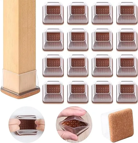 Protectores de Suelo para Patas de Silla 28-37mm, 16 Tapas de Silicona pequeñas para Patas de Silla con Fieltro, Fundas de protección para Patas de Silla de Silicona, Protectores para Patas de Silla